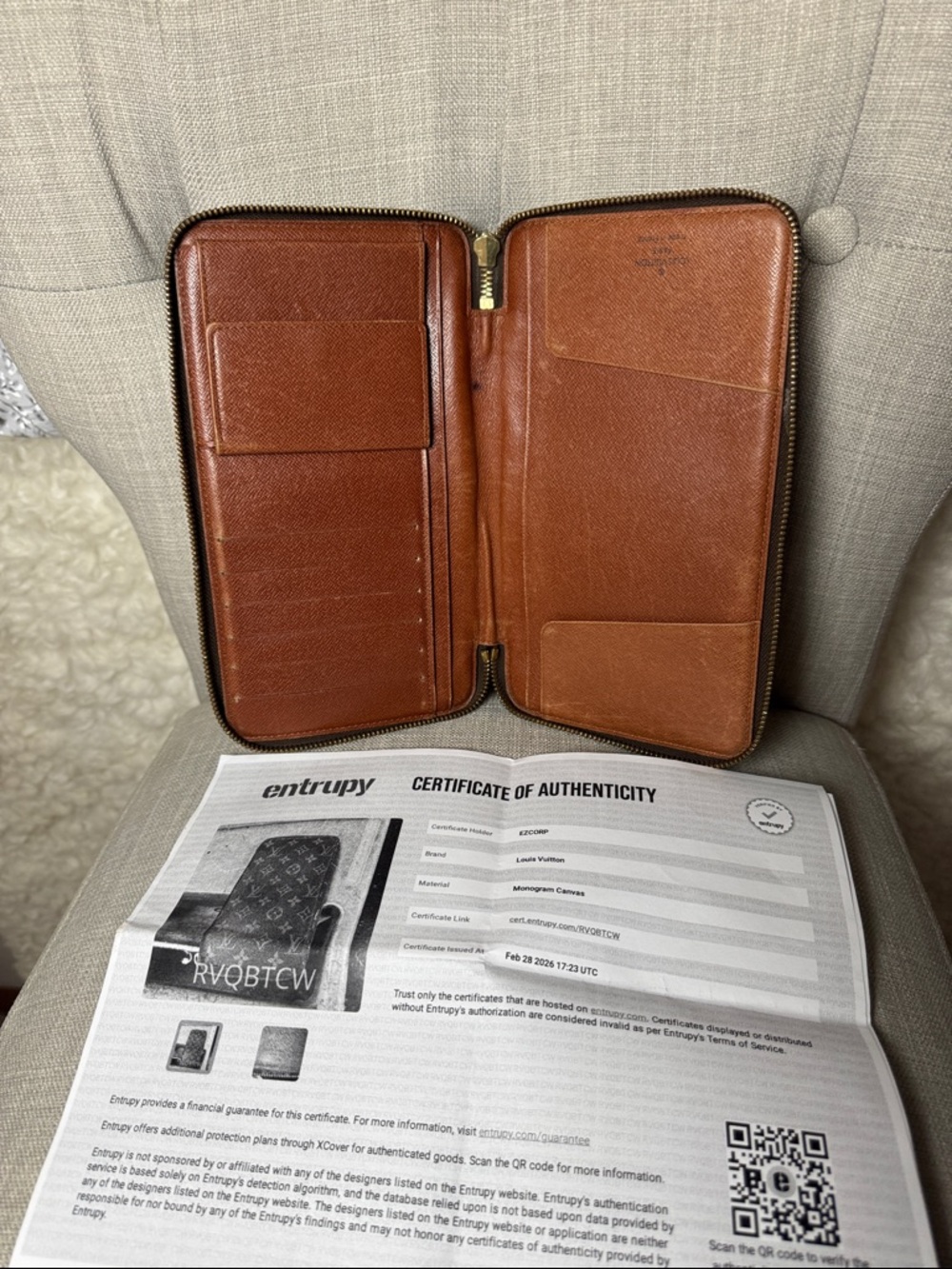 Louis Vuitton Brown Monogram Zip-Around Wallet - Picture 3 of 4